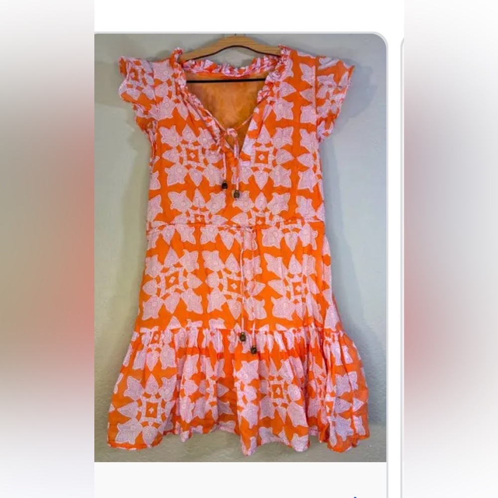 OLIPHANT Tiger Lily orange mini dress size XS